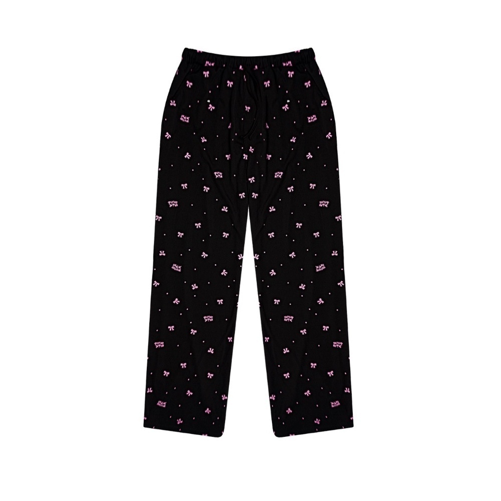 NEW Madmind Pink Bow Pants - Black Small